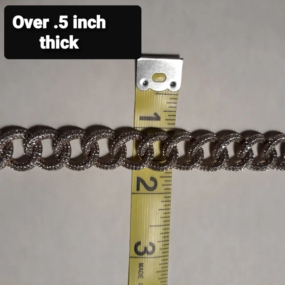 Nadri Bracelet Pave Crystals Authentic 7.5 long. Chunky Links HTF! - Picture 13 of 16